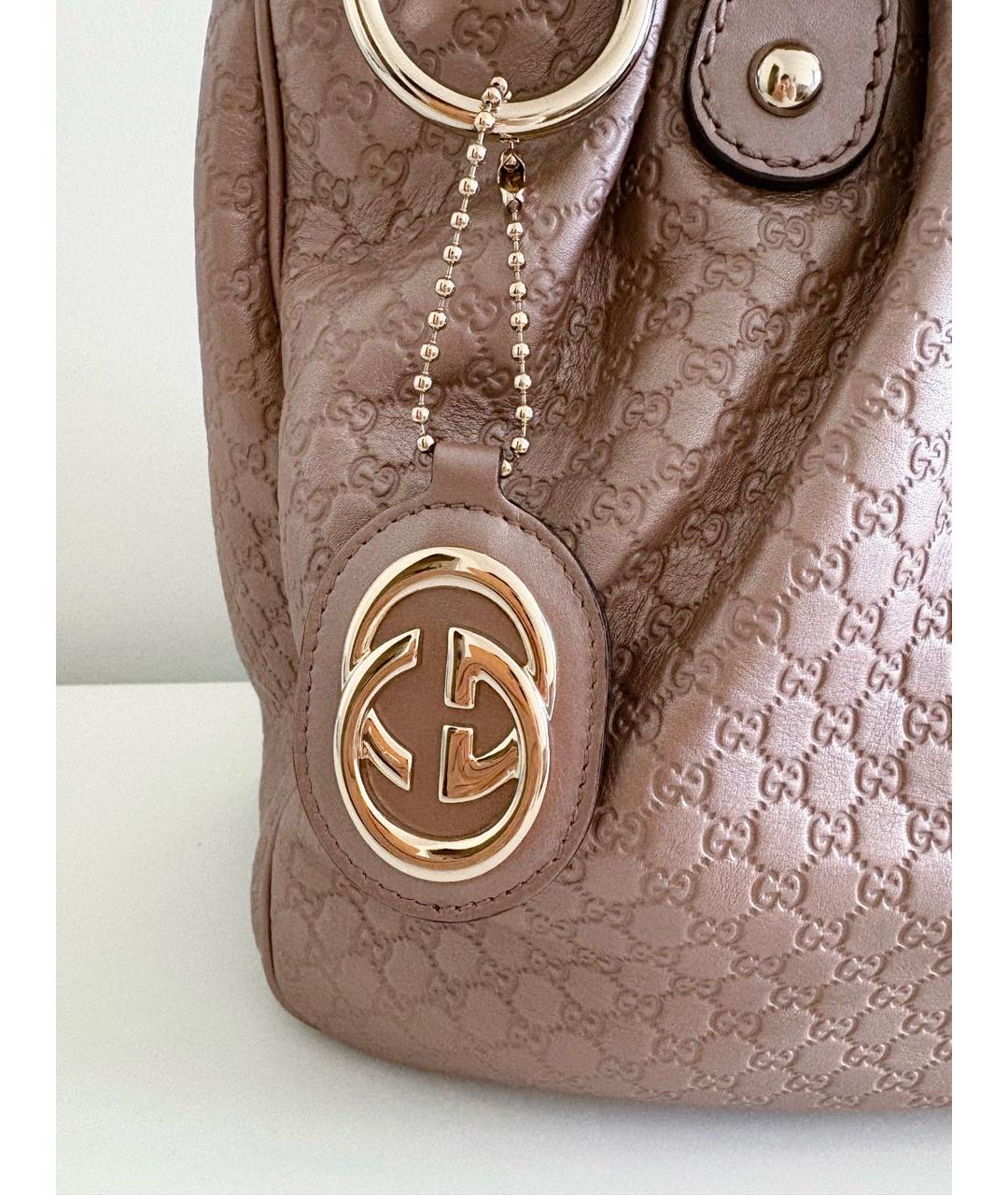 GUCCI Розовая кожаная сумка тоут, фото 5