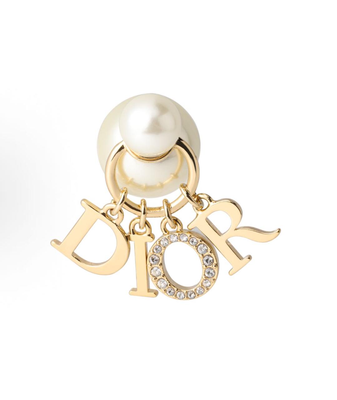 CHRISTIAN DIOR Бежевые серьги, фото 2