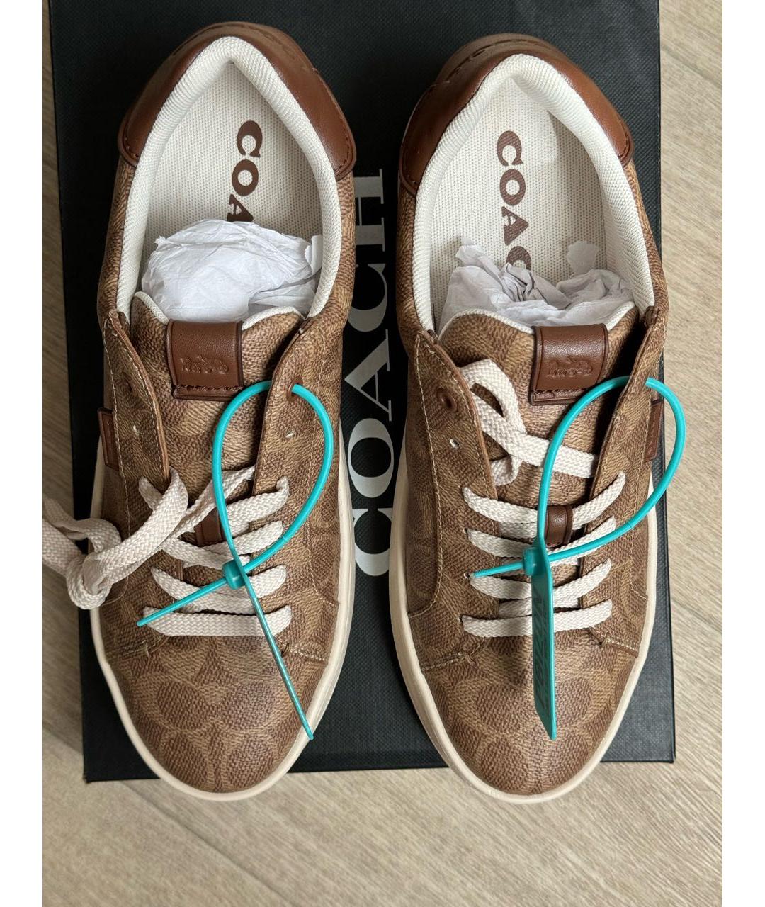 COACH Коричневые кожаные кеды, фото 2