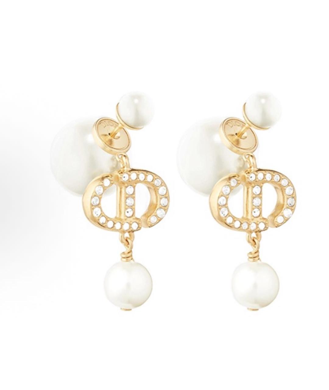 CHRISTIAN DIOR Бежевые серьги, фото 1