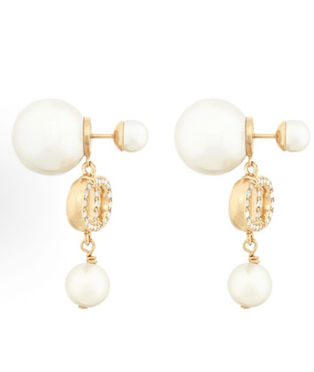 CHRISTIAN DIOR Бежевые серьги, фото 3