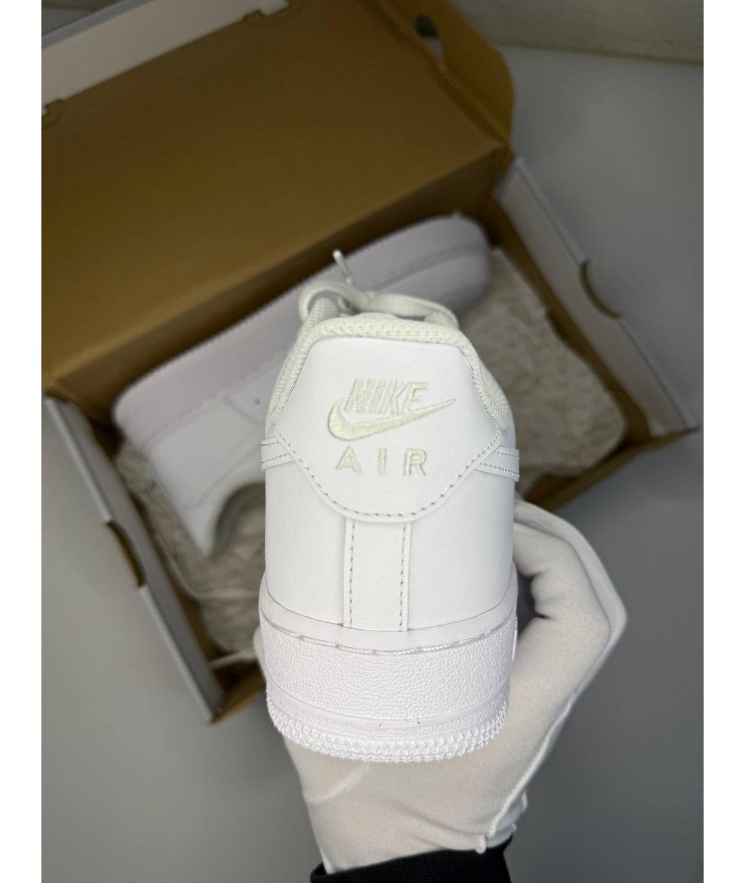 NIKE Белые кожаные низкие кроссовки / кеды, фото 4