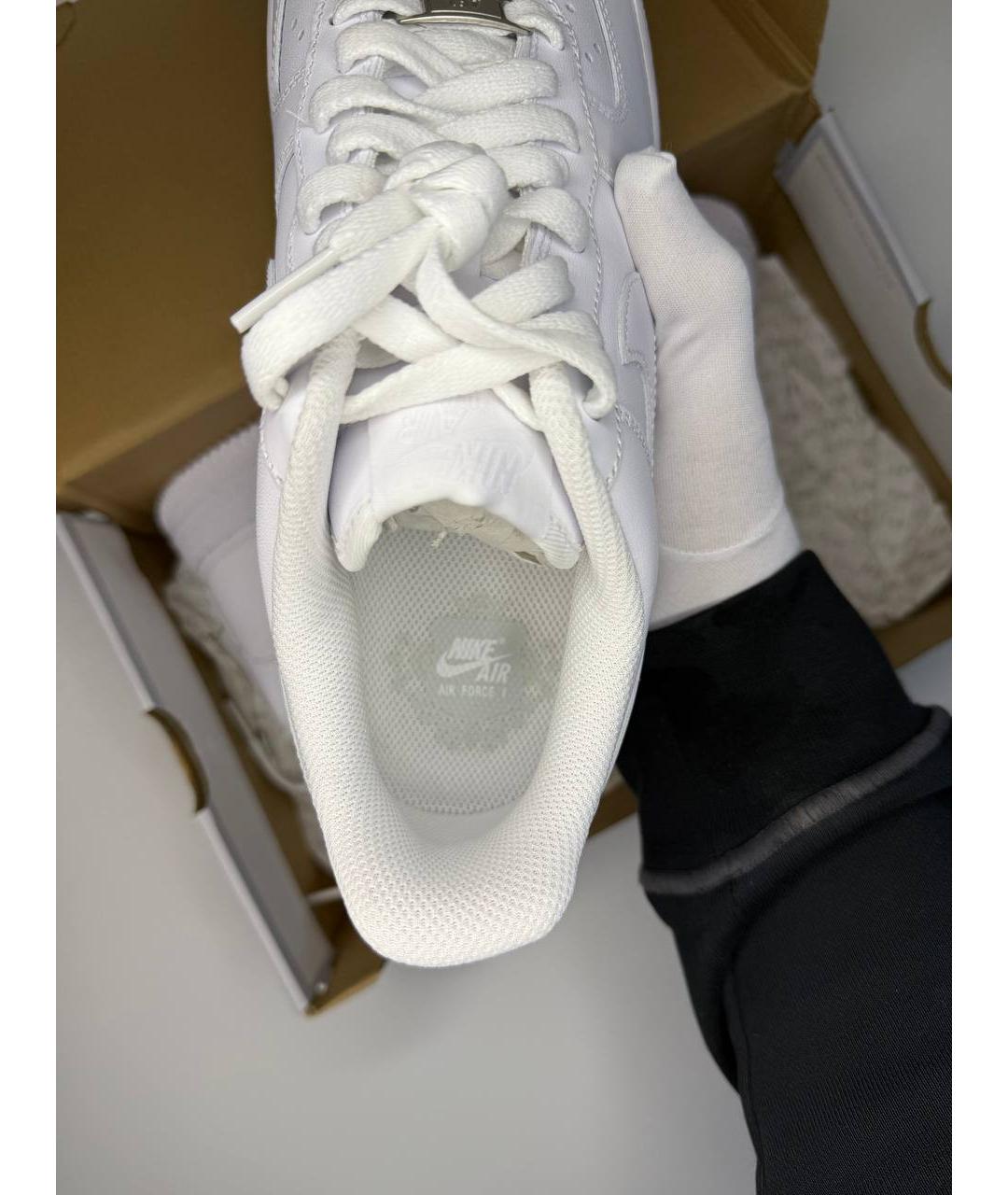 NIKE Белые кожаные низкие кроссовки / кеды, фото 7