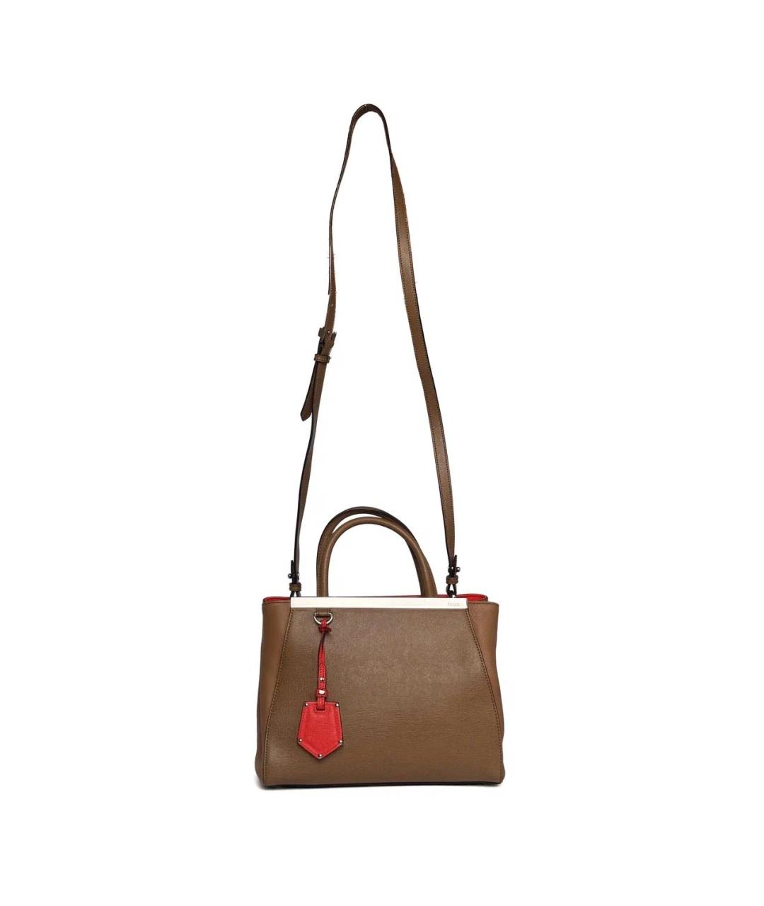 FENDI Коричневая кожаная сумка тоут, фото 4