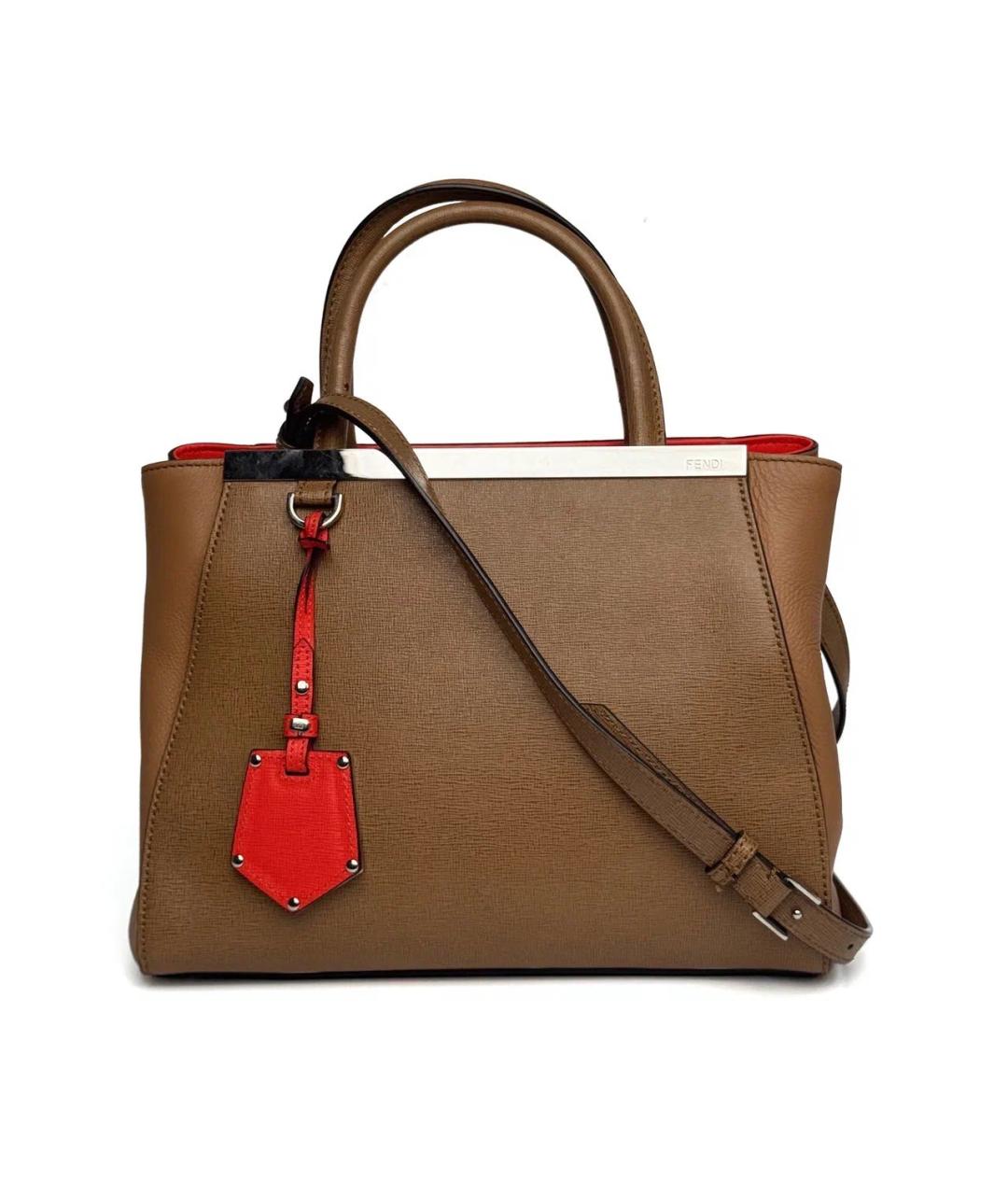 FENDI Коричневая кожаная сумка тоут, фото 9
