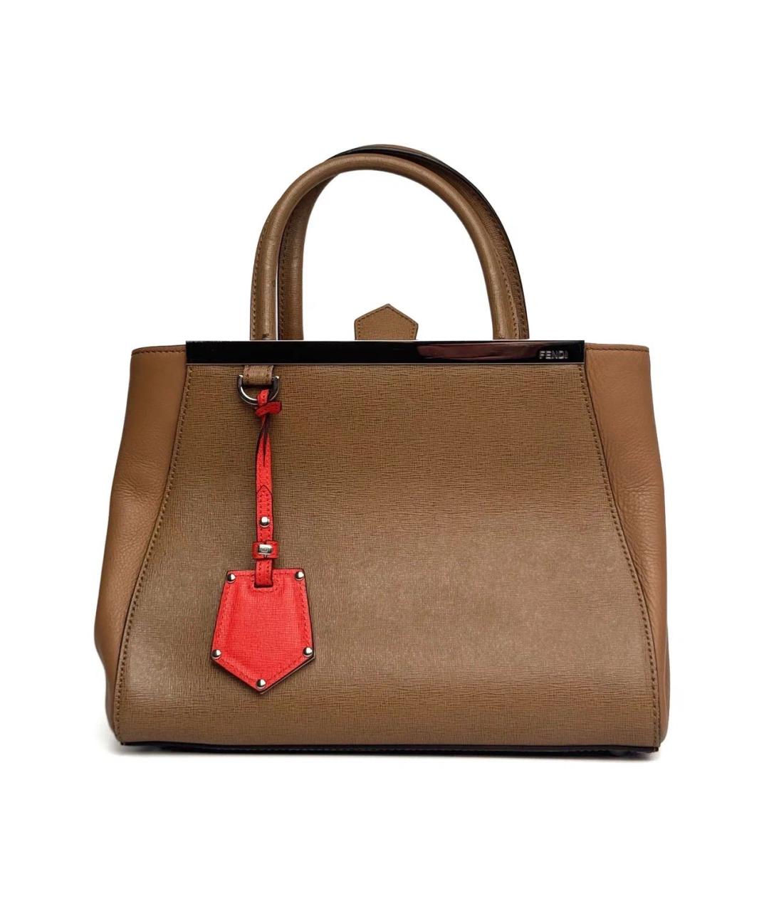 FENDI Коричневая кожаная сумка тоут, фото 2