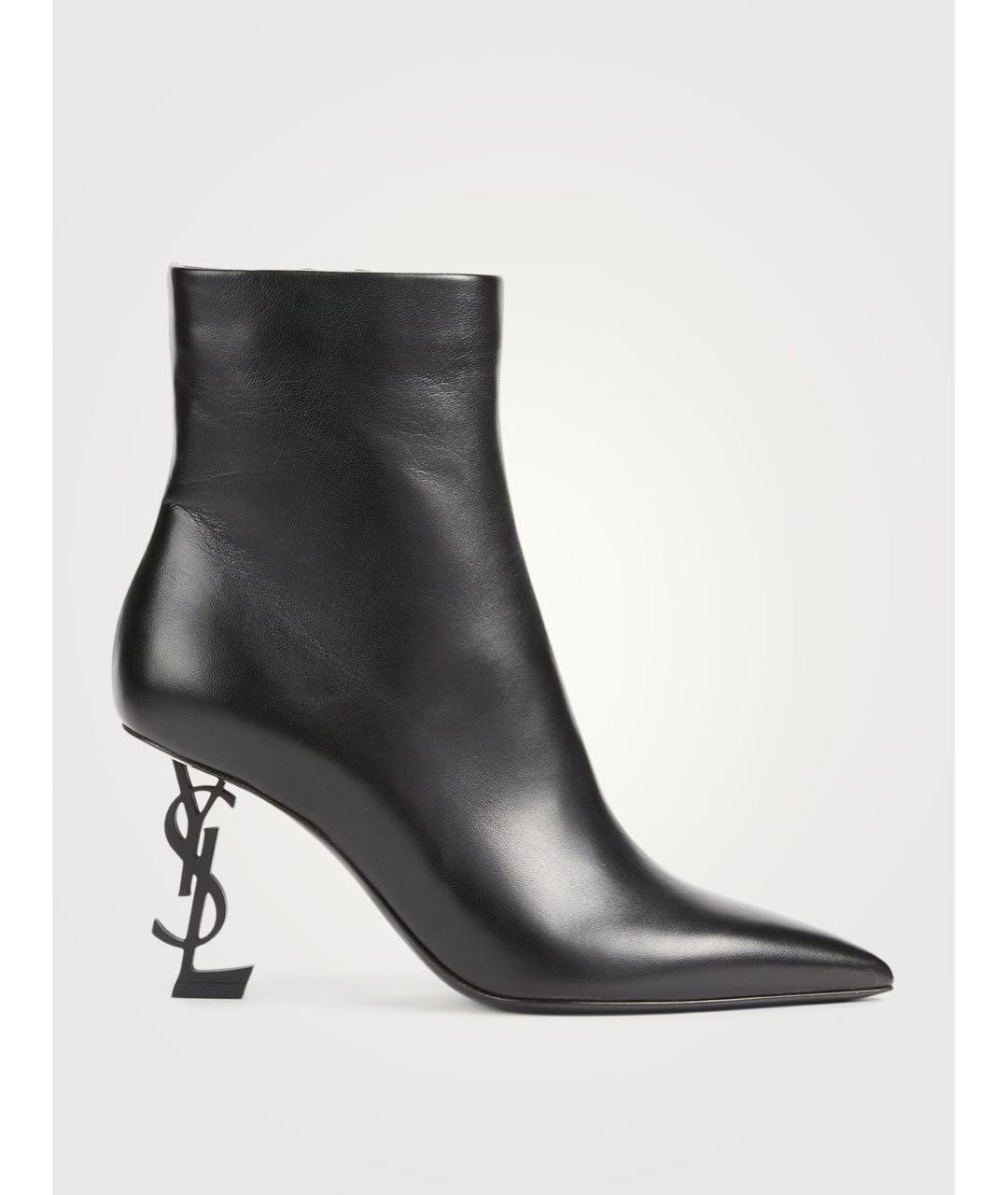 SAINT LAURENT Черные кожаные ботильоны, фото 8