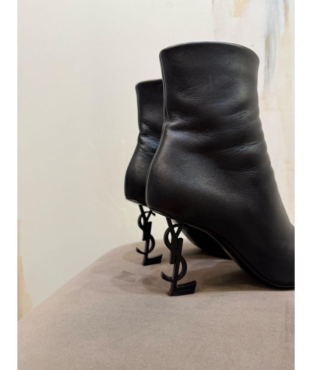 SAINT LAURENT Черные кожаные ботильоны, фото 4