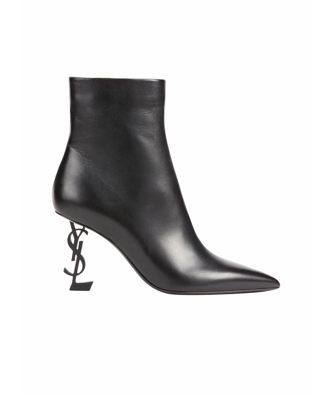 SAINT LAURENT Черные кожаные ботильоны, фото 1