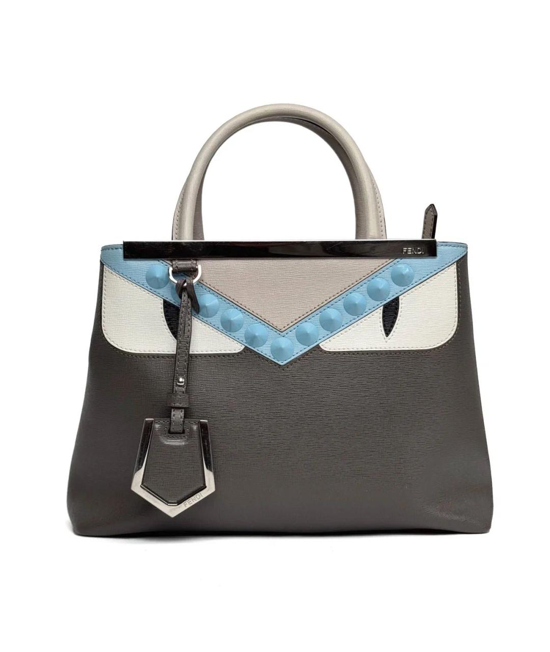 FENDI Серая кожаная сумка тоут, фото 2