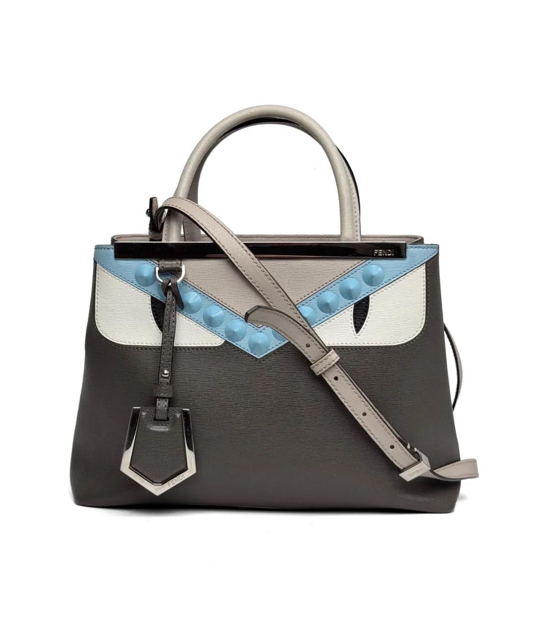 FENDI Серая кожаная сумка тоут, фото 9