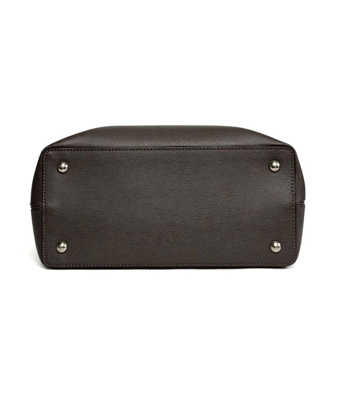 FENDI Серая кожаная сумка тоут, фото 5