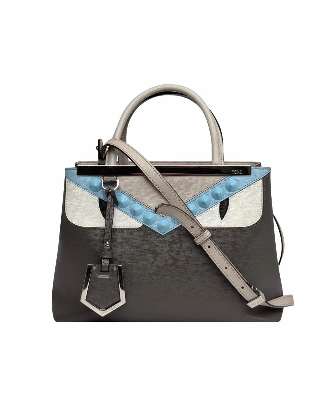 FENDI Серая кожаная сумка тоут, фото 1