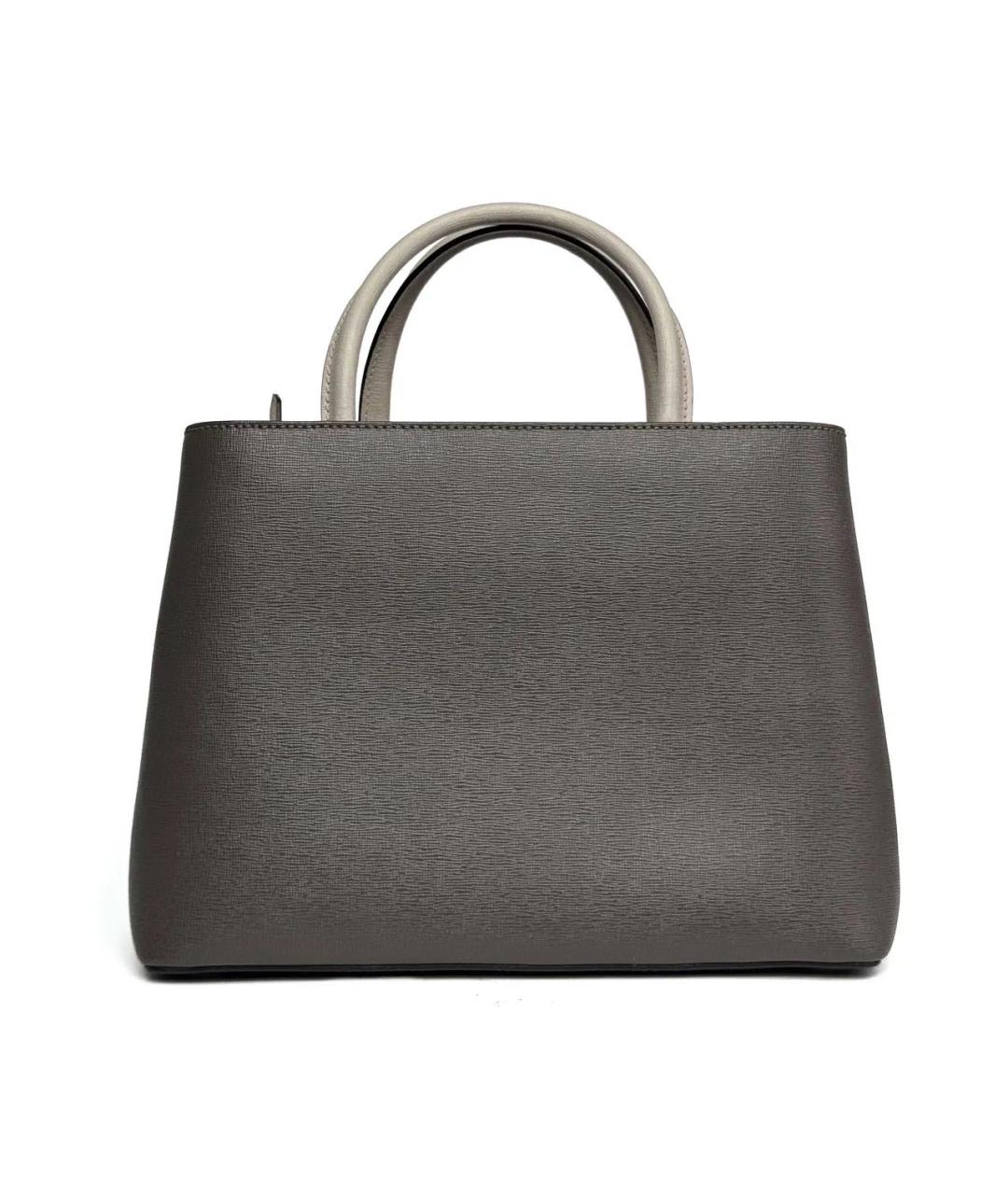 FENDI Серая кожаная сумка тоут, фото 3