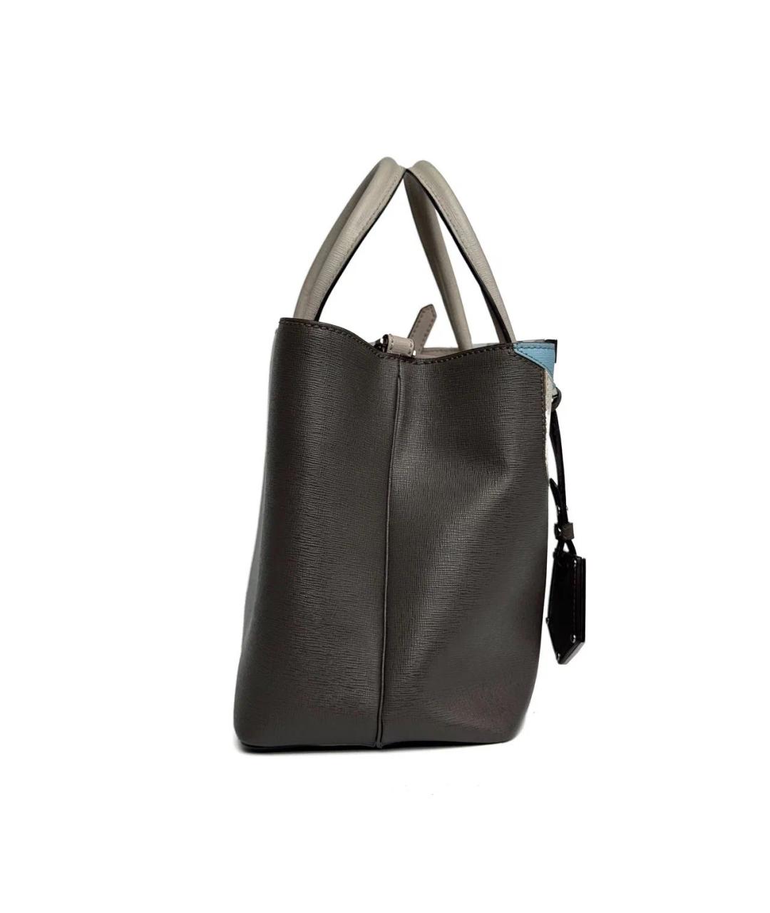 FENDI Серая кожаная сумка тоут, фото 7