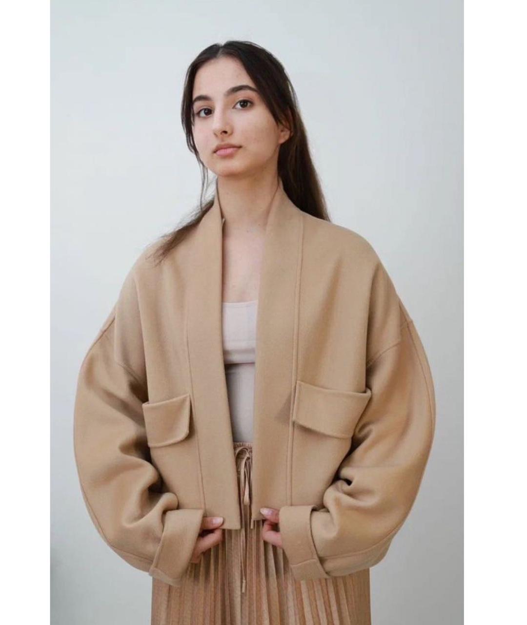 SPORTMAX Бежевое кашемировое пальто, фото 8