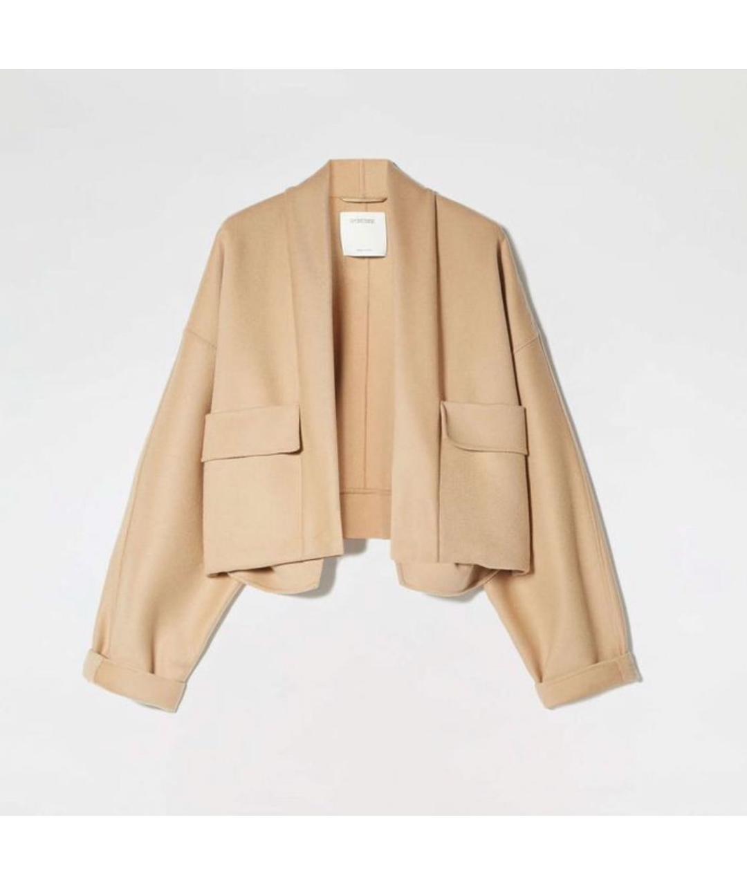 SPORTMAX Бежевое кашемировое пальто, фото 9