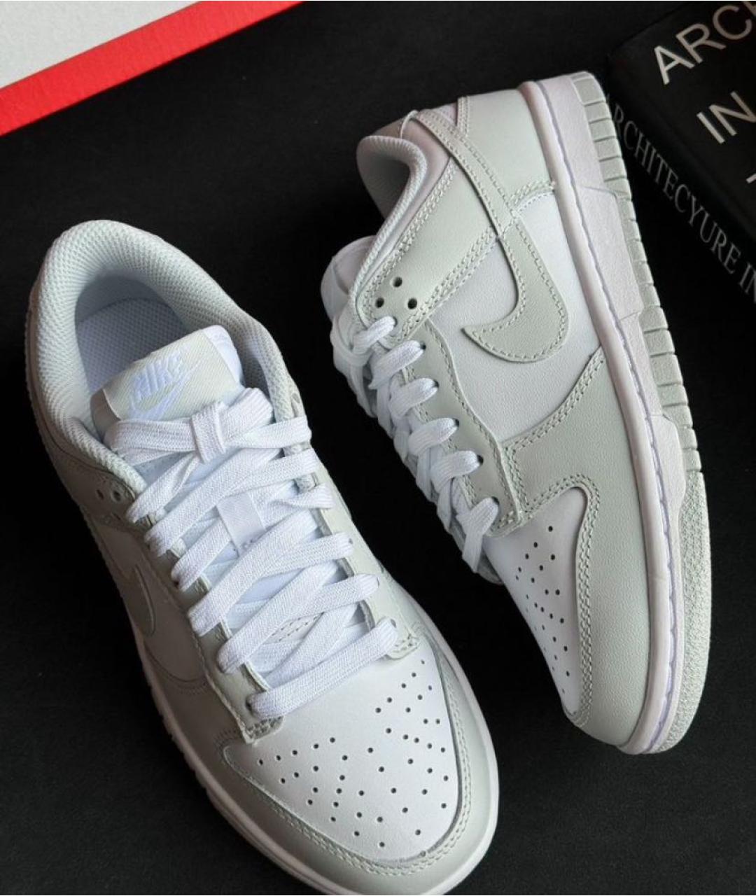NIKE Серые кожаные низкие кроссовки / кеды, фото 5