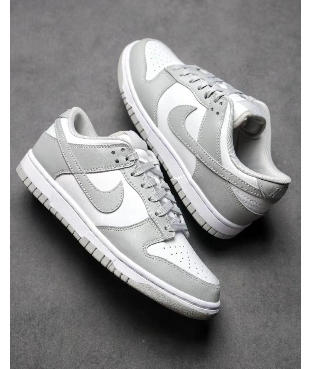 NIKE Серые кожаные низкие кроссовки / кеды, фото 6