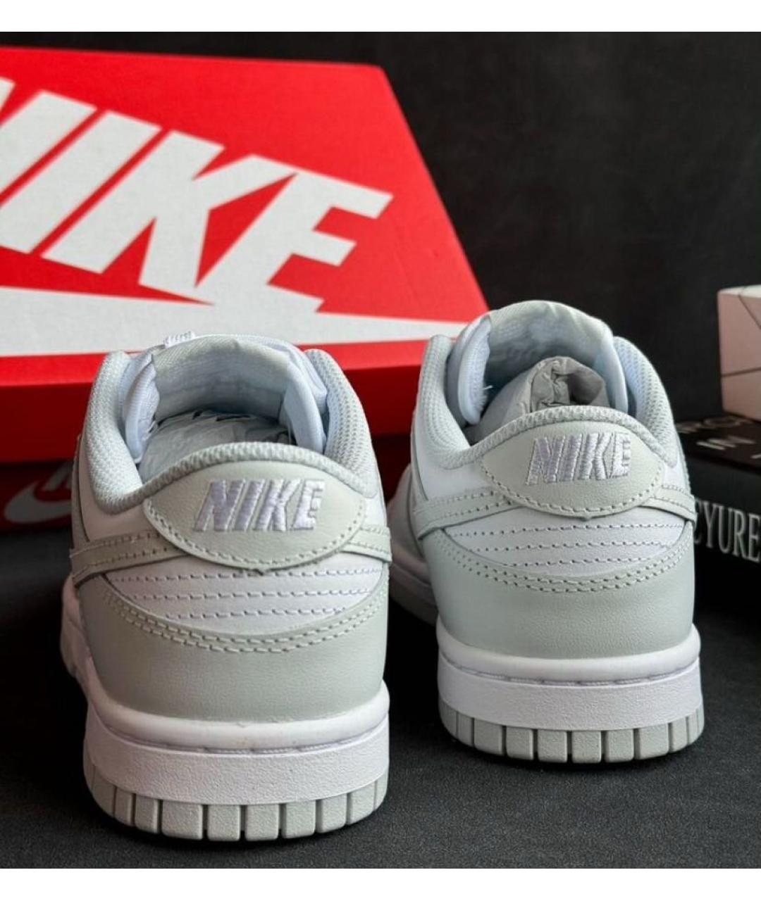 NIKE Серые кожаные низкие кроссовки / кеды, фото 7