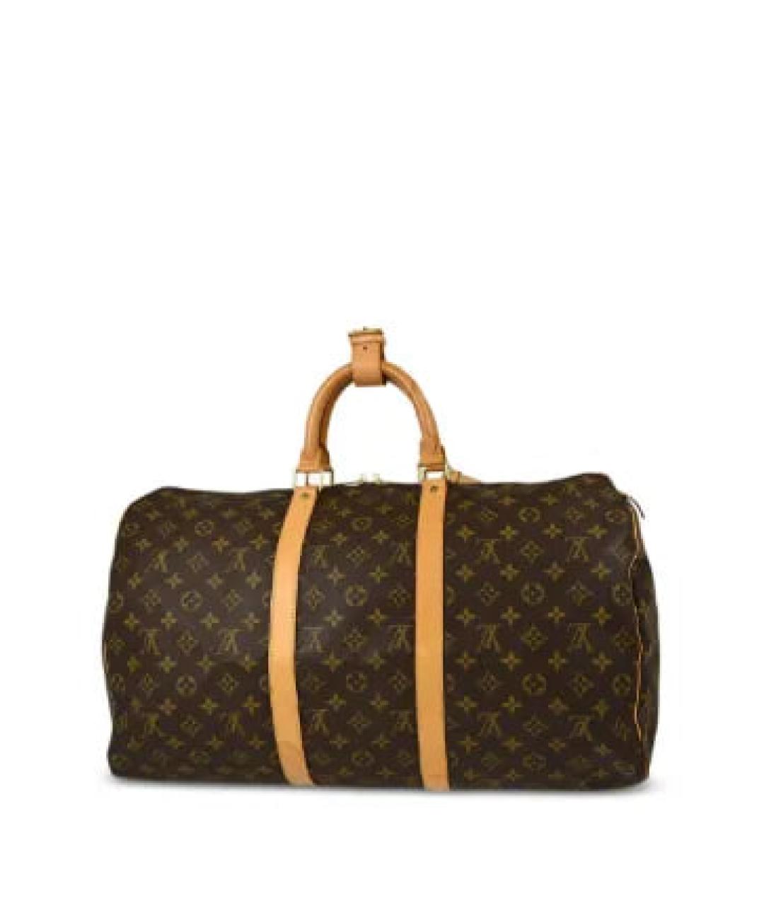 LOUIS VUITTON Коричневая кожаная дорожная/спортивная сумка, фото 2