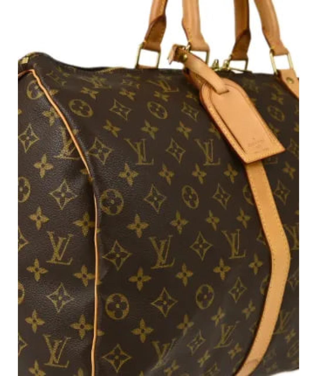 LOUIS VUITTON Коричневая кожаная дорожная/спортивная сумка, фото 3