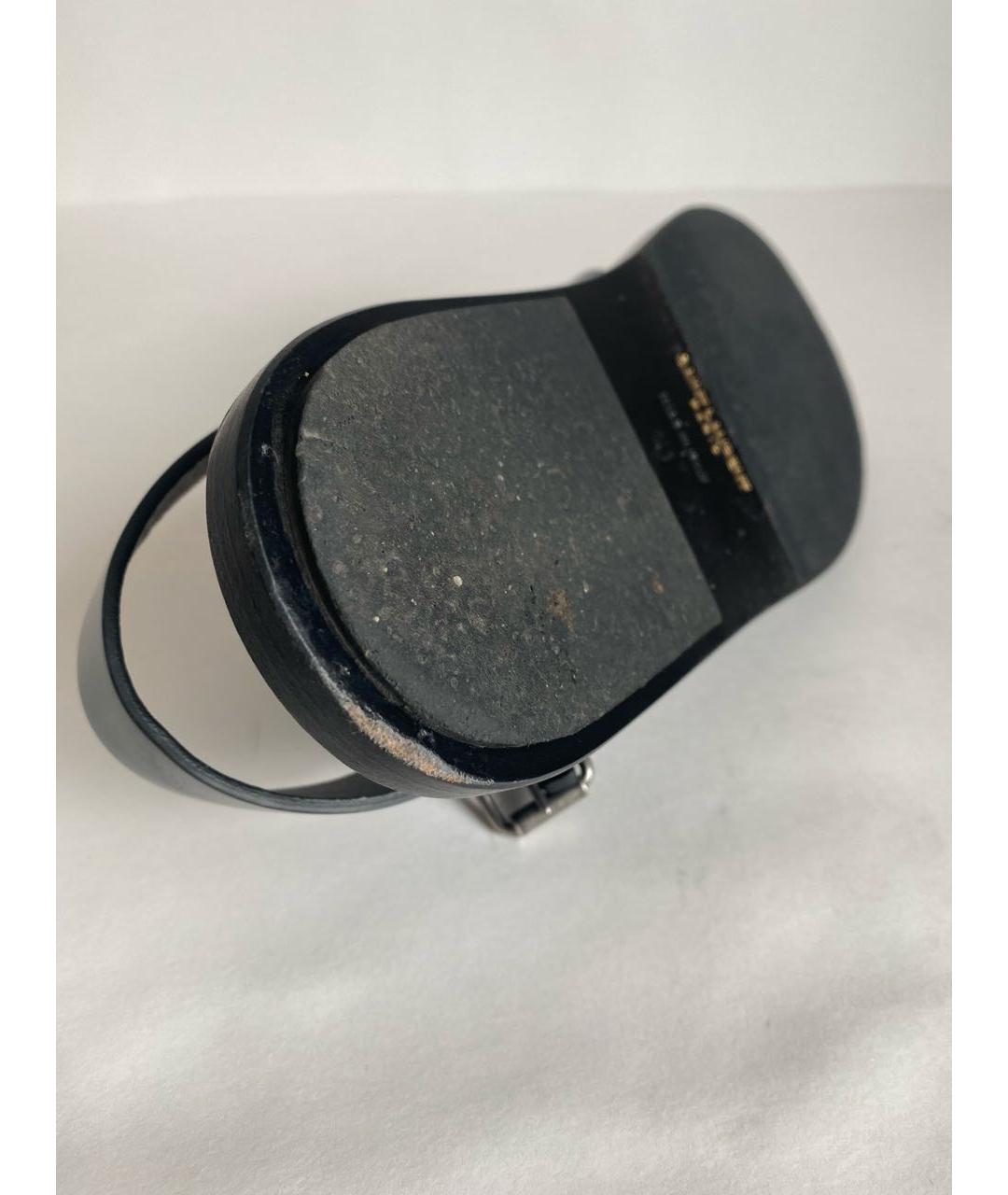 SAINT LAURENT Черные сандалии из лакированной кожи, фото 5