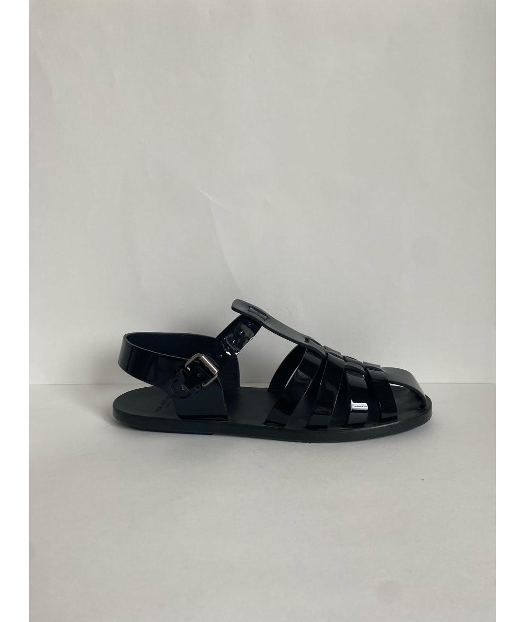 SAINT LAURENT Черные сандалии из лакированной кожи, фото 8