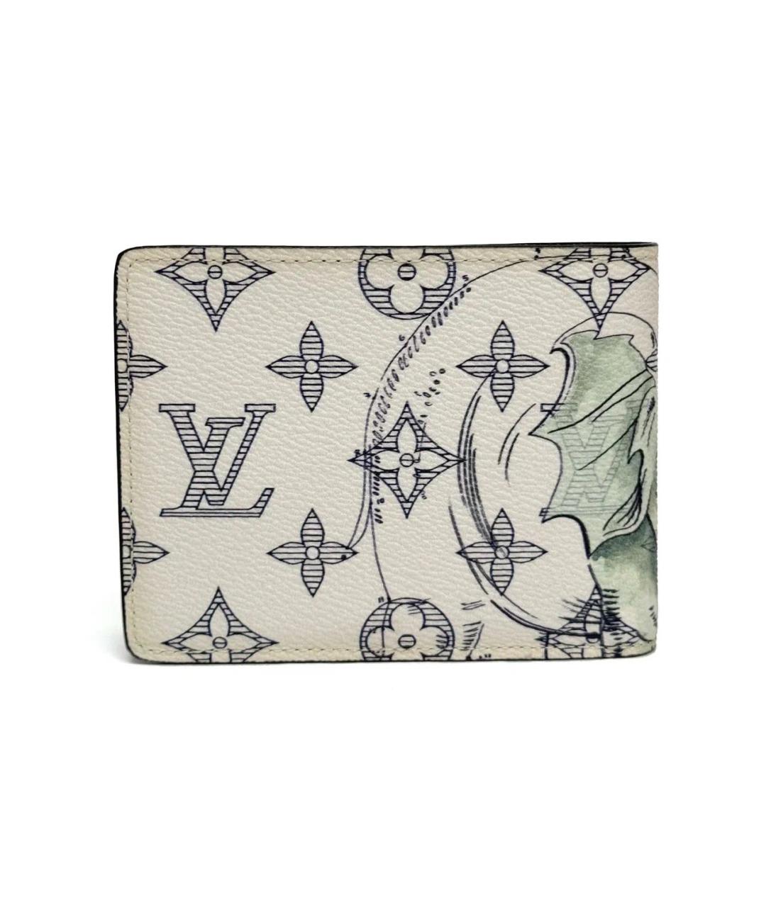 LOUIS VUITTON Бежевый кожаный кошелек, фото 3