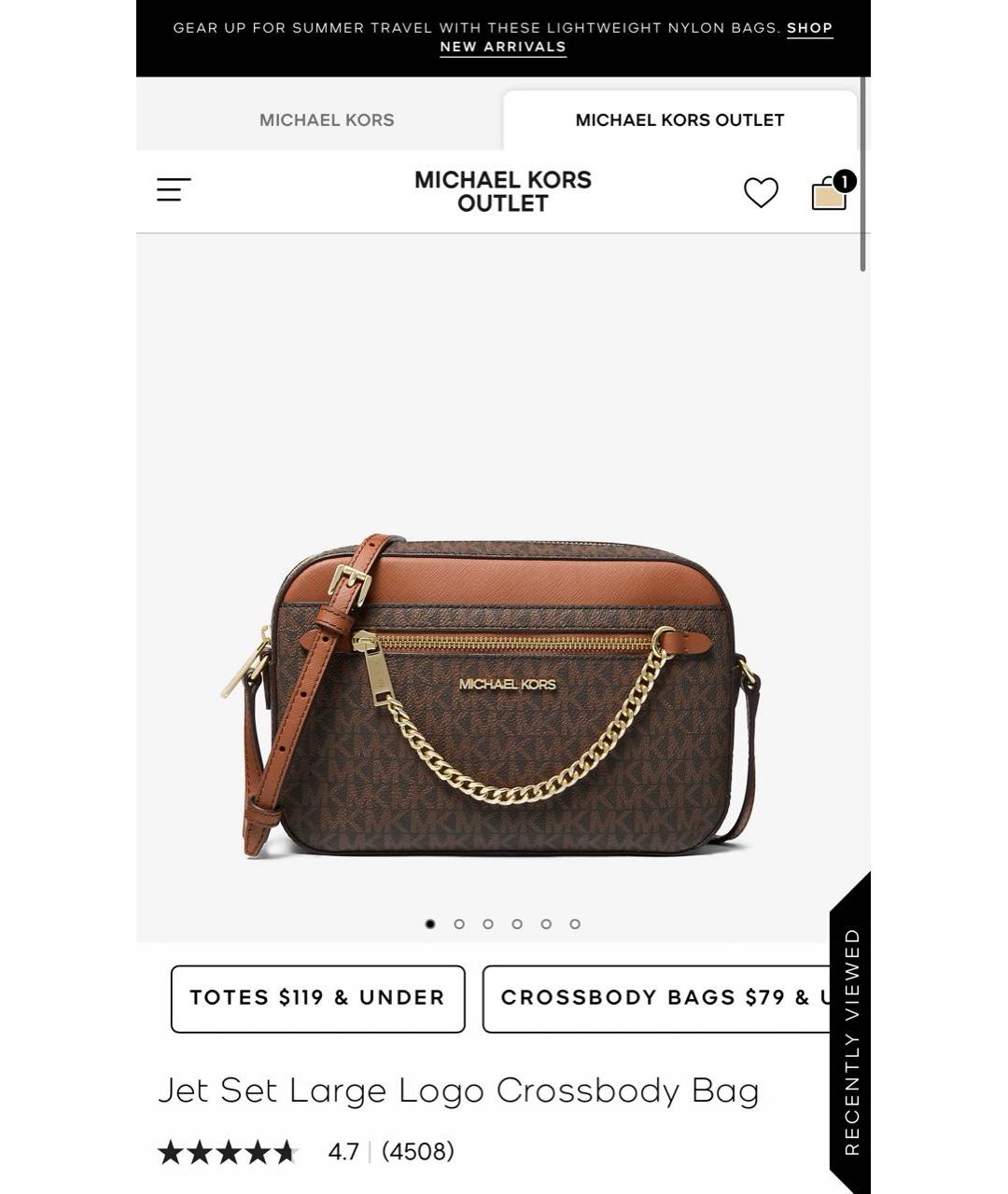 MICHAEL KORS Коричневая сумка через плечо, фото 6