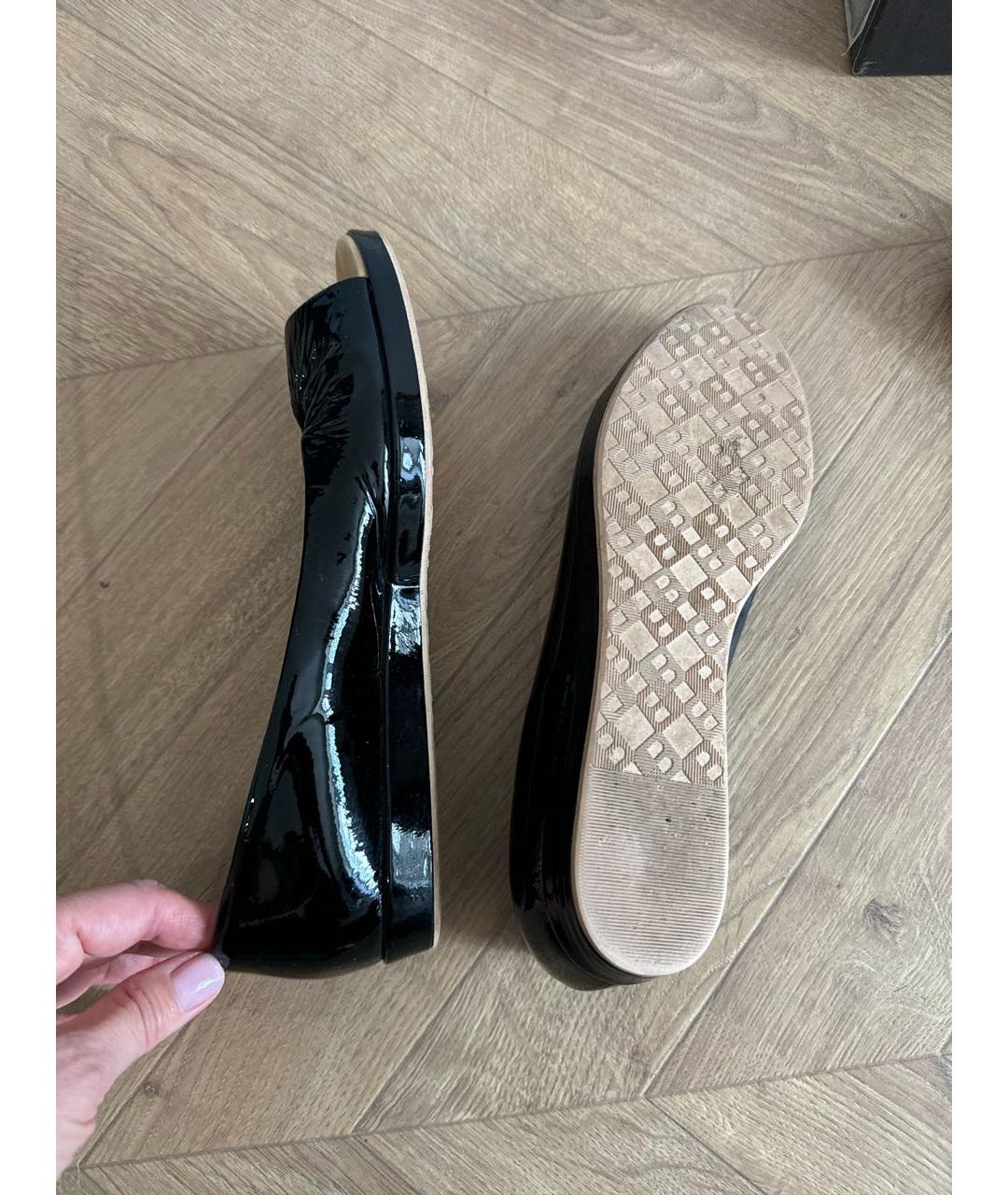 BALLY Черные балетки из лакированной кожи, фото 6