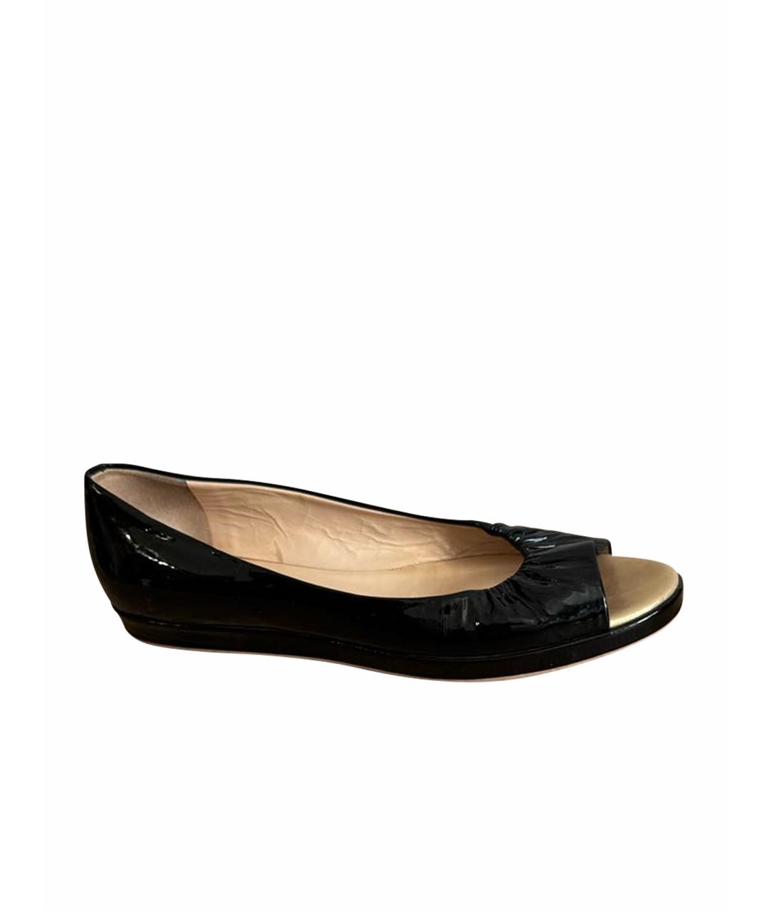 BALLY Черные балетки из лакированной кожи, фото 1