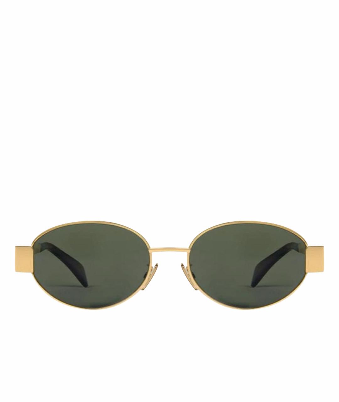 CELINE Золотые металлические солнцезащитные очки, фото 1