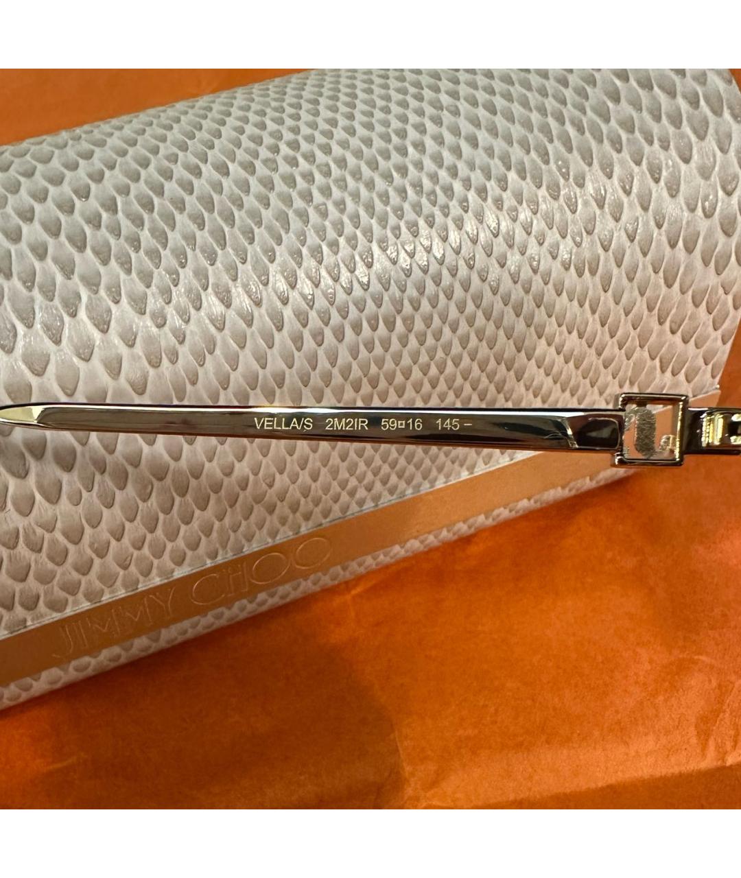 JIMMY CHOO Золотые металлические солнцезащитные очки, фото 6