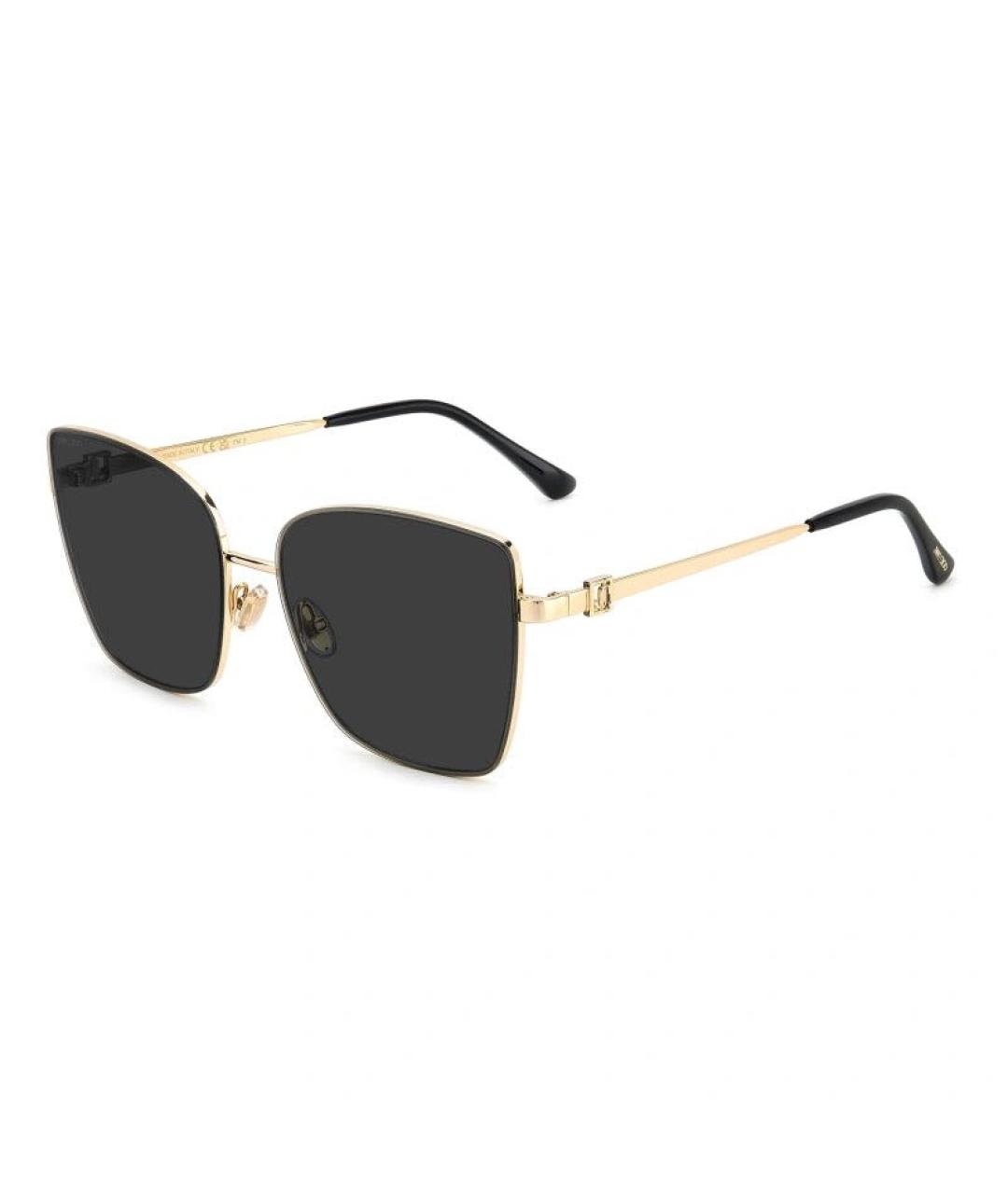 JIMMY CHOO Золотые металлические солнцезащитные очки, фото 2