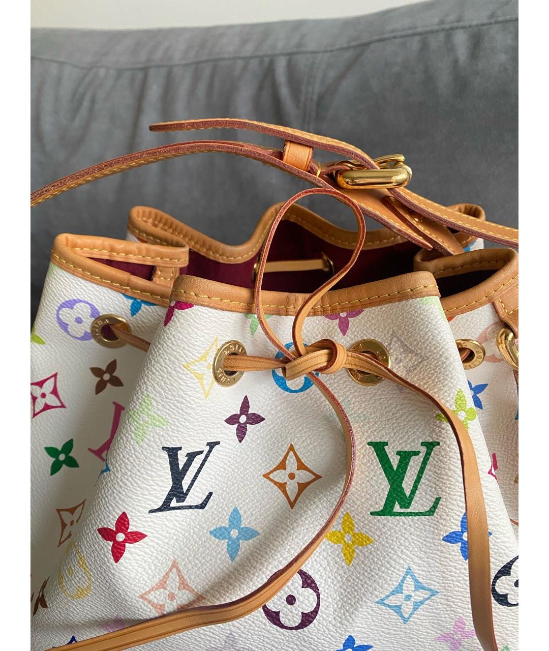 LOUIS VUITTON Белая кожаная сумка через плечо, фото 7