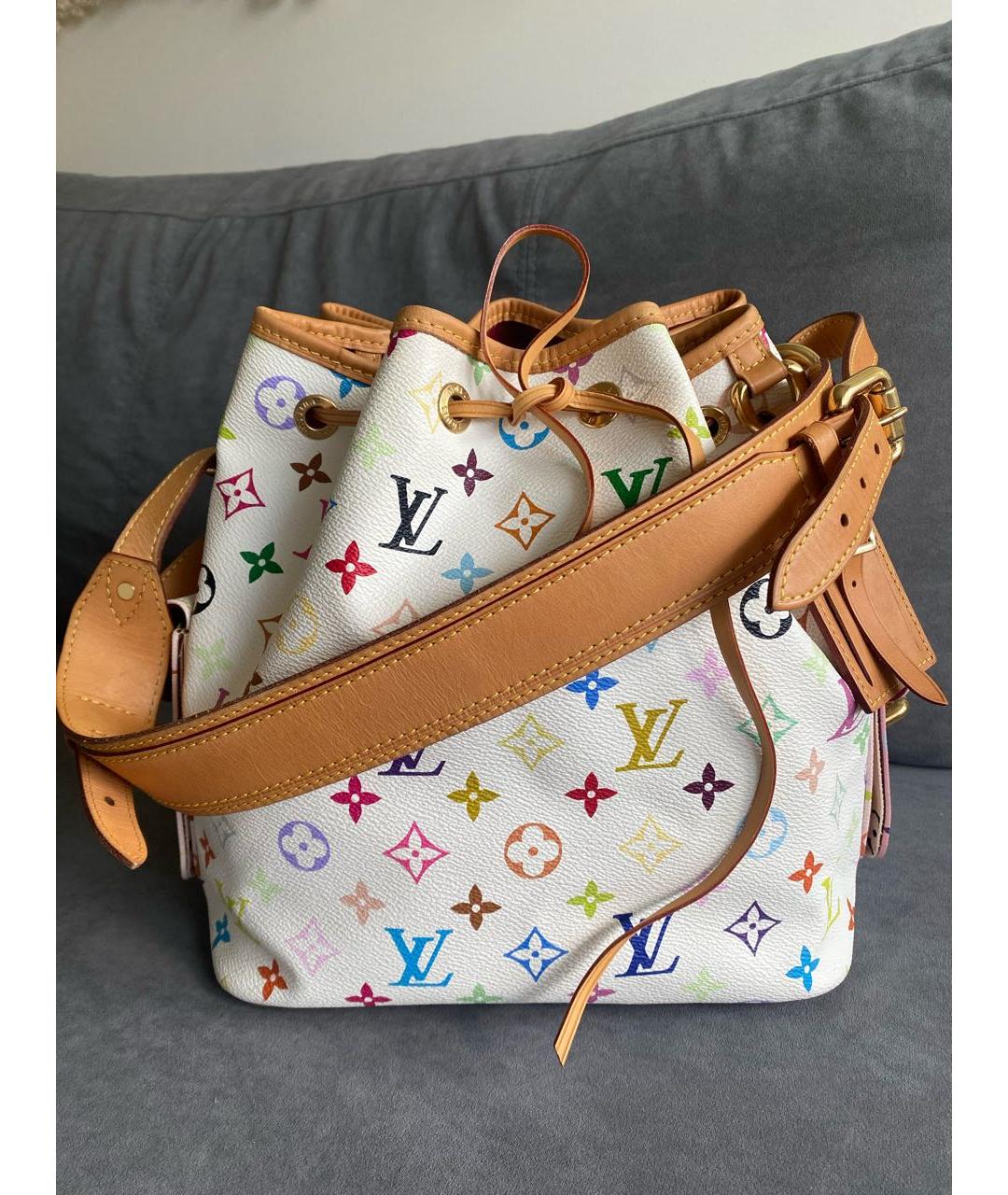 LOUIS VUITTON Белая кожаная сумка через плечо, фото 9