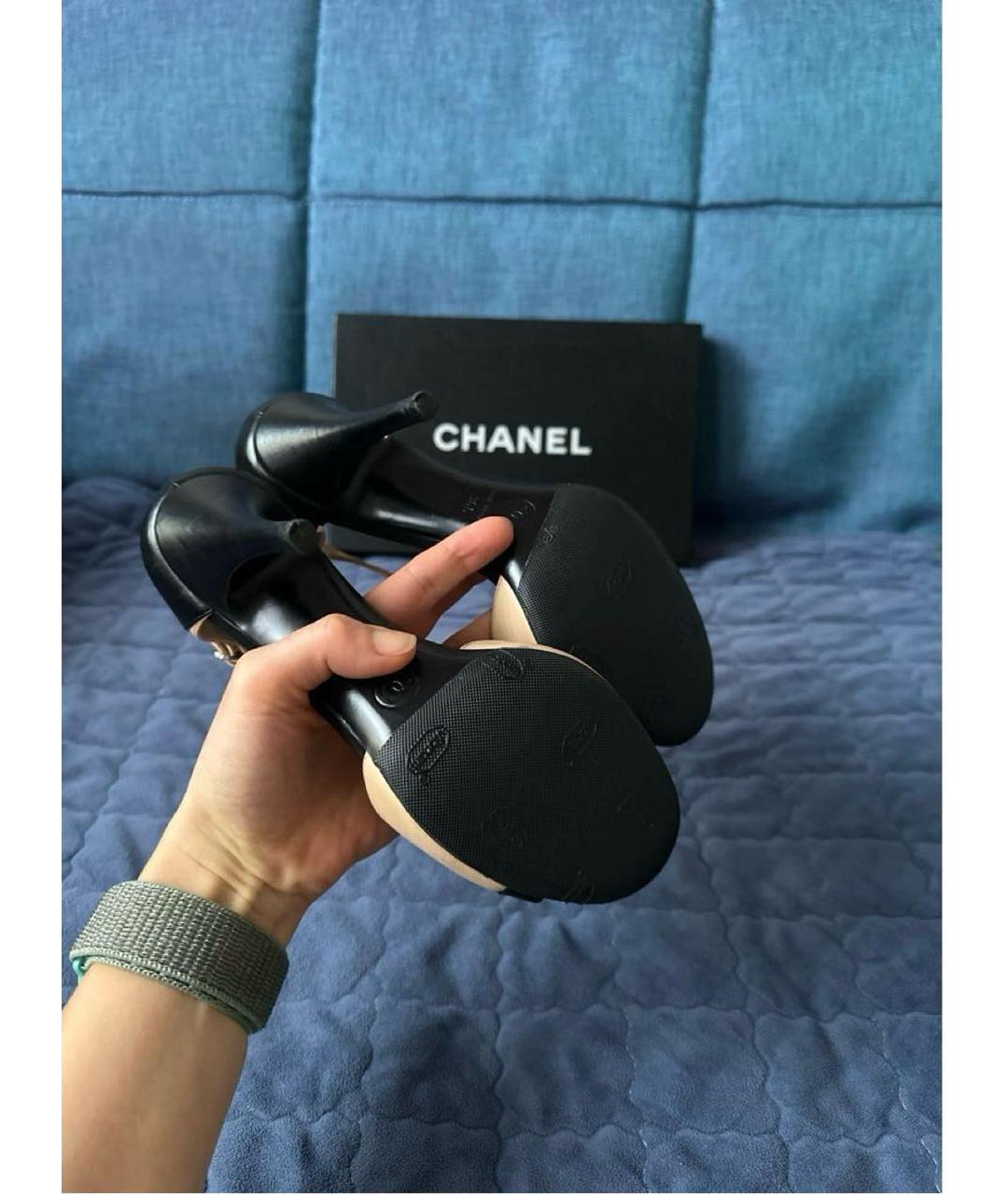 CHANEL Бежевые кожаные босоножки, фото 5