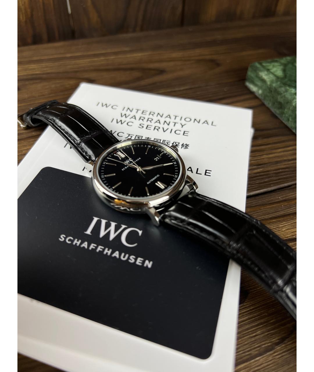 IWC Черные часы, фото 2