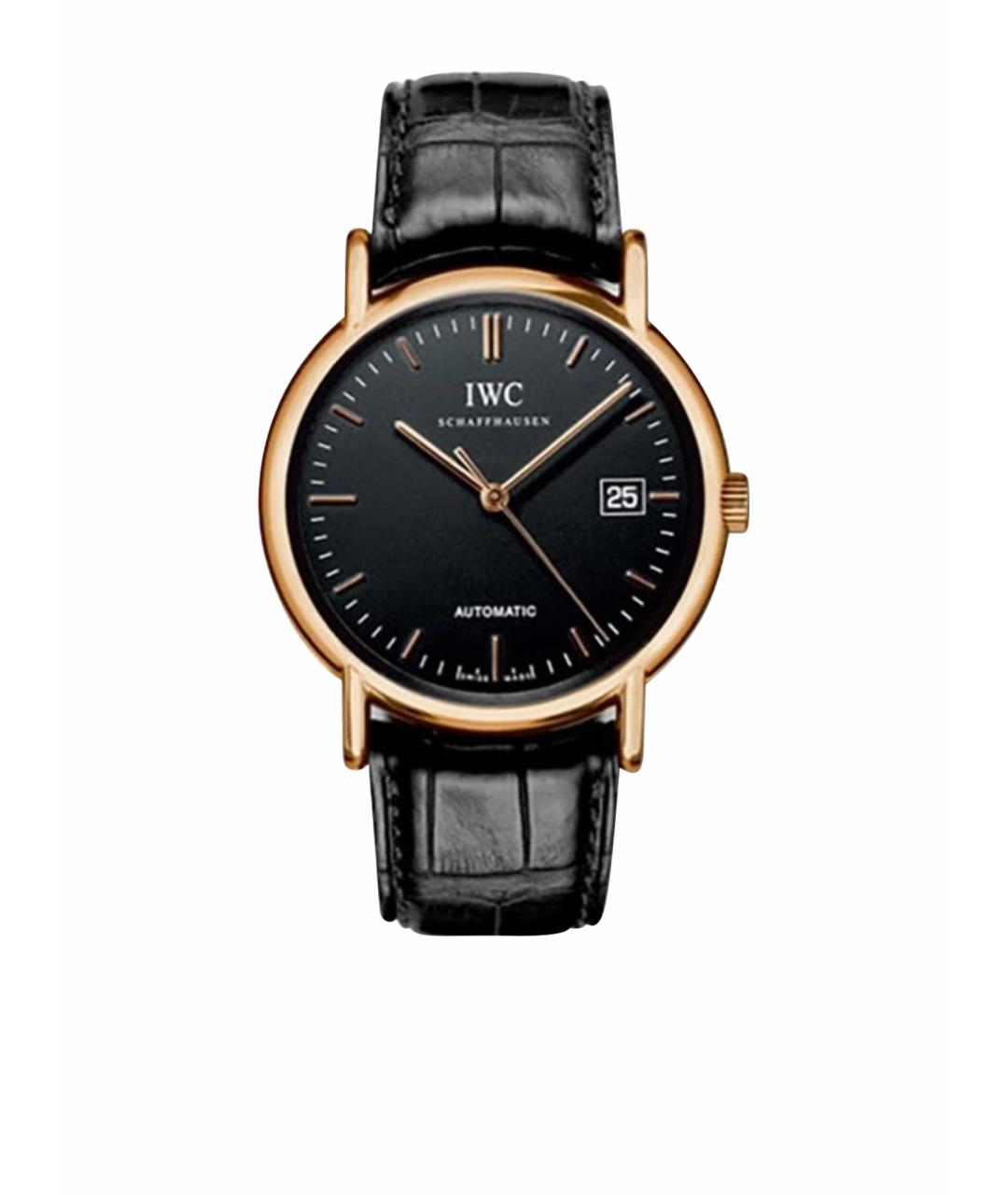 IWC Черные часы из желтого золота, фото 1