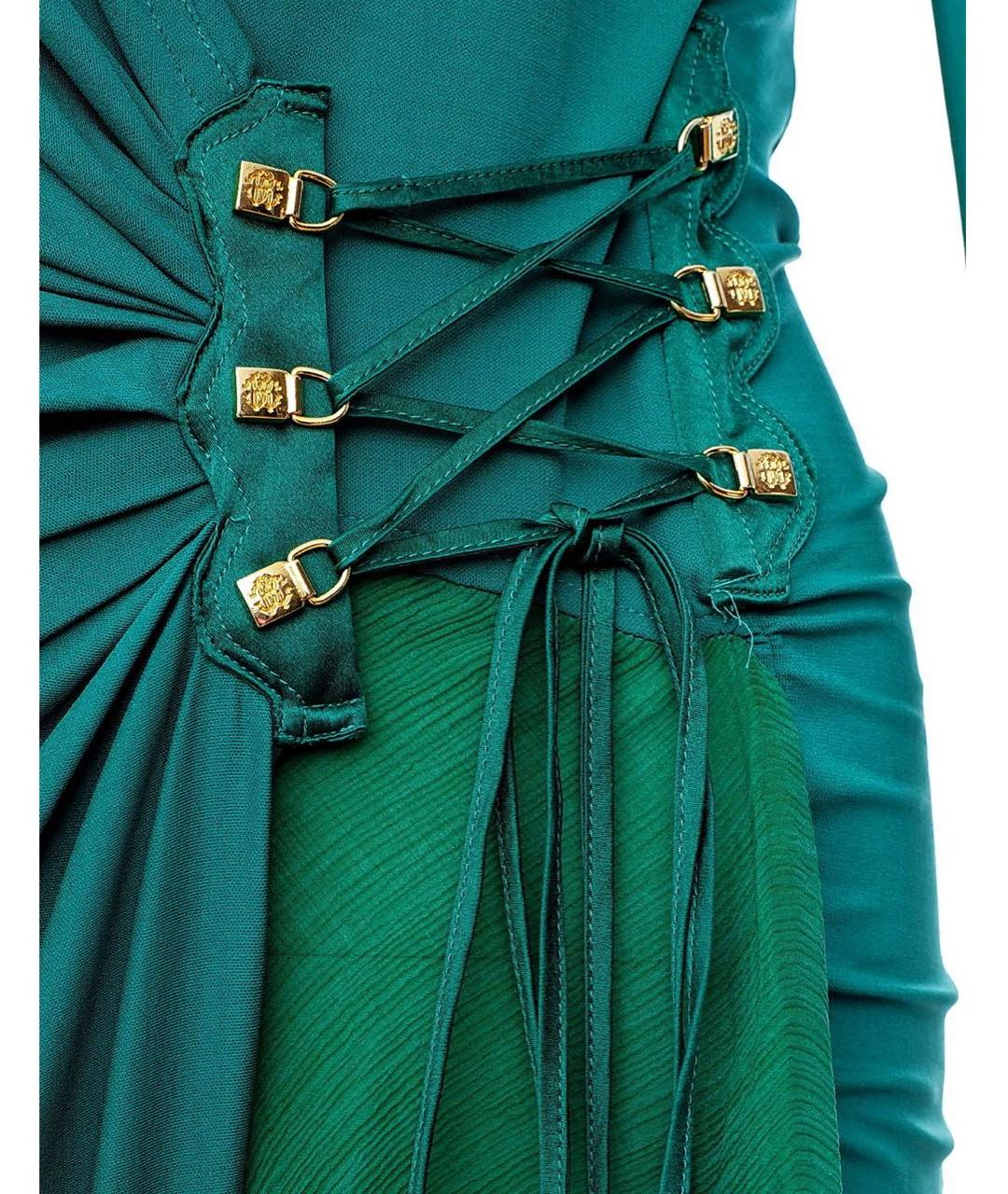 ROBERTO CAVALLI Зеленые вискозное платье, фото 4