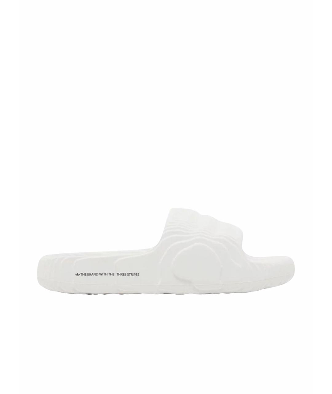ADIDAS Белые резиновые шлепанцы, фото 1