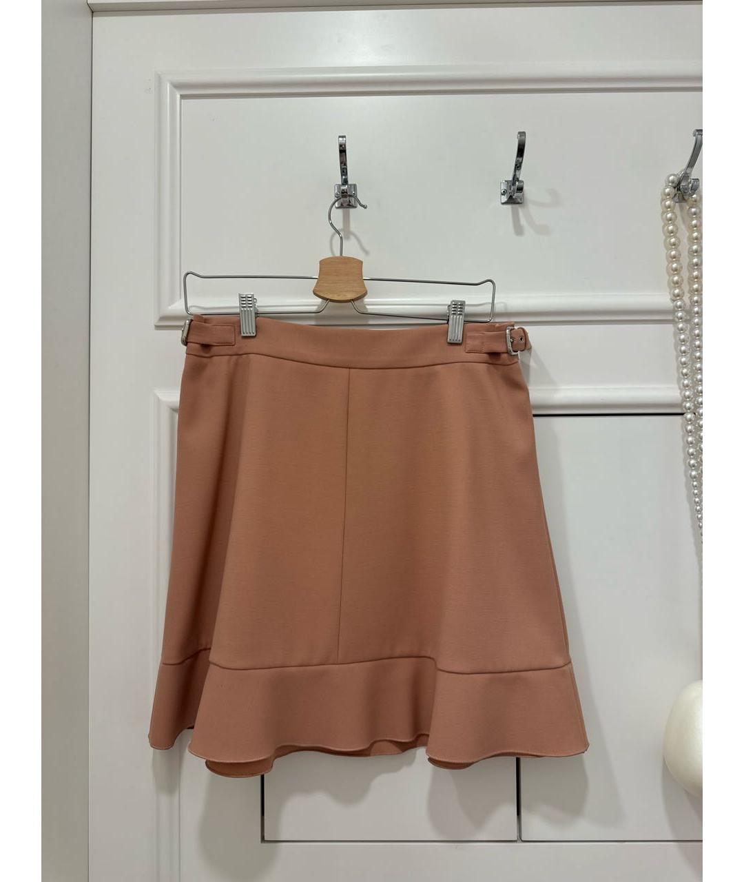 RED VALENTINO Бежевая юбка мини, фото 4