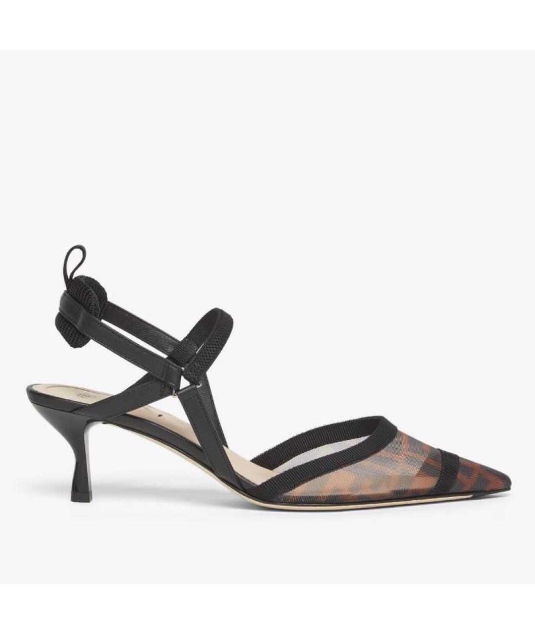 FENDI Черные текстильные туфли, фото 6
