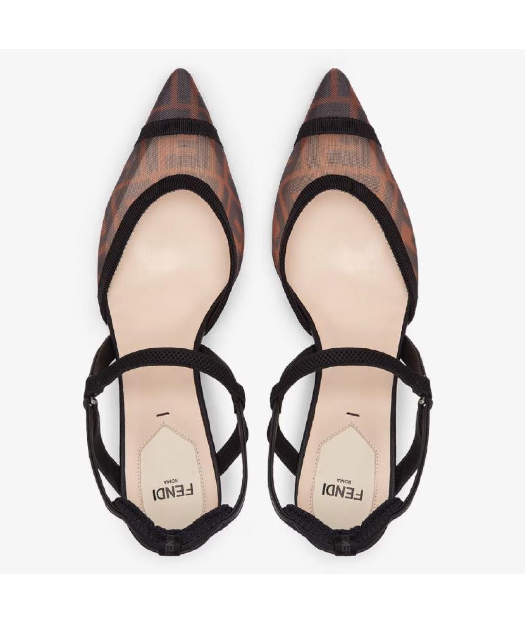 FENDI Черные текстильные туфли, фото 4