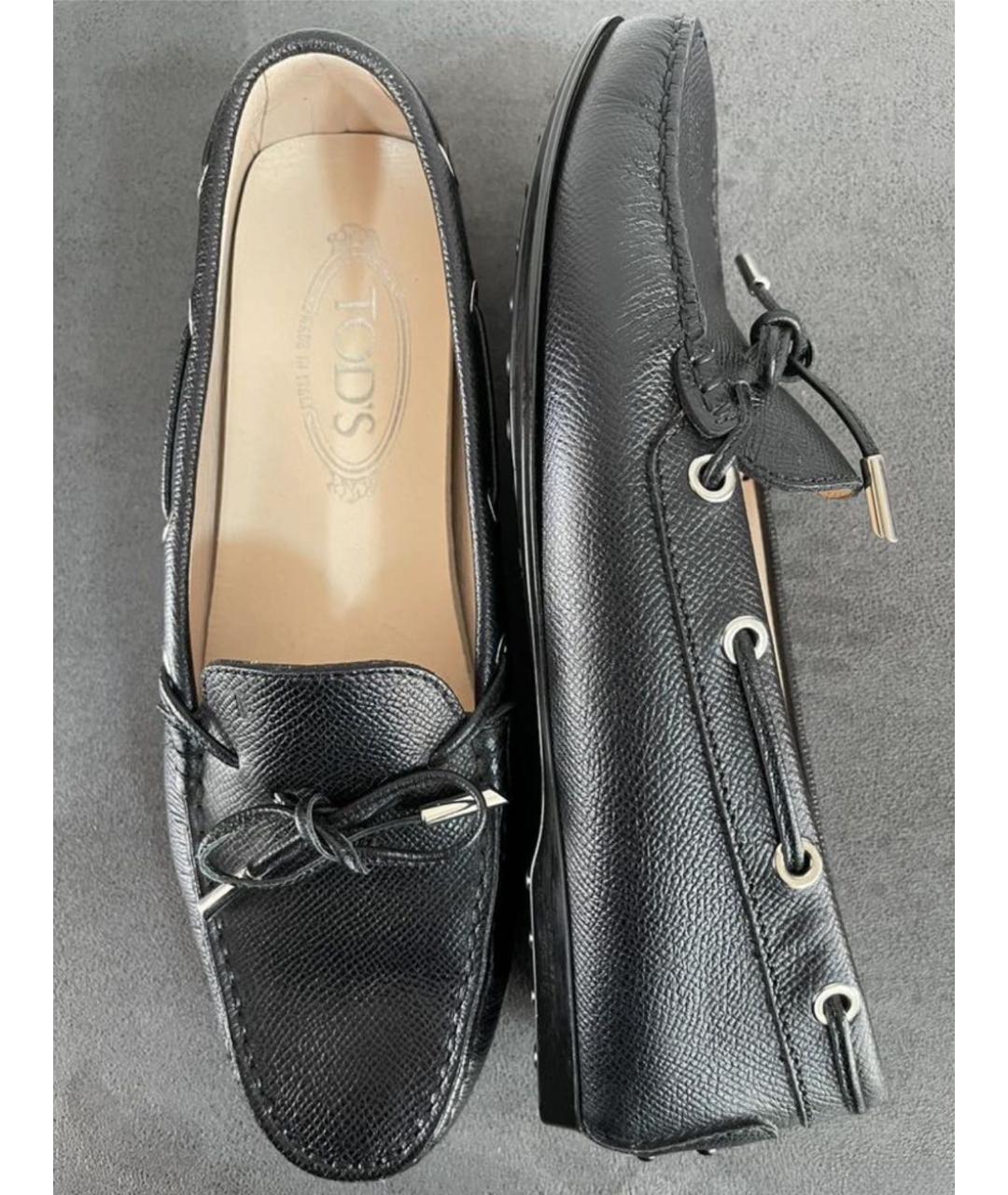 TOD'S Черные кожаные мокасины, фото 3
