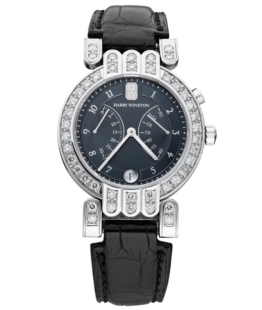 Harry Winston Черные часы из белого золота, фото 1