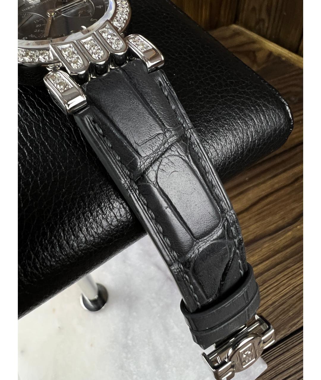 Harry Winston Черные часы из белого золота, фото 5
