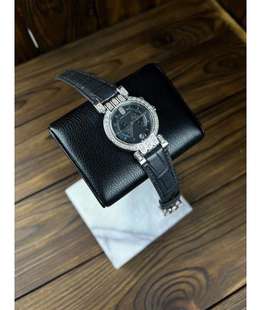 Harry Winston Черные часы из белого золота, фото 2