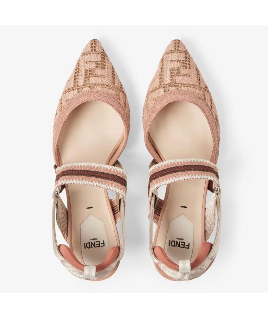 FENDI Розовые текстильные туфли, фото 4